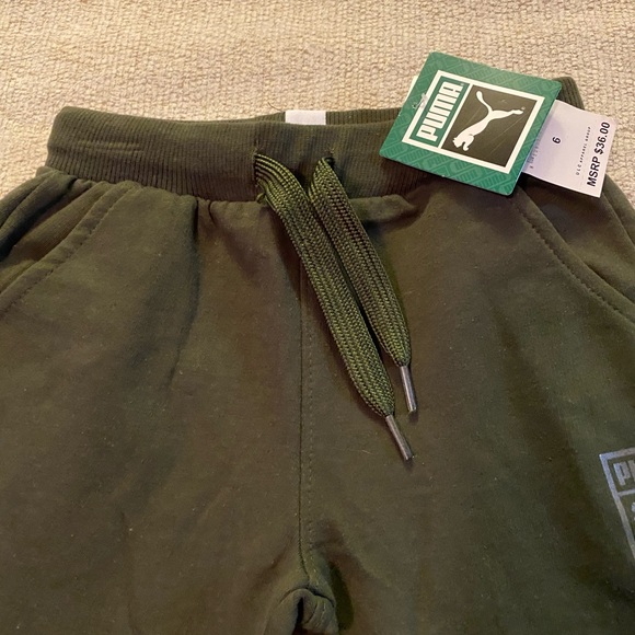 Puma Kids Boys Dark Green Sweatpants Size 6 - Picture 4 of 8